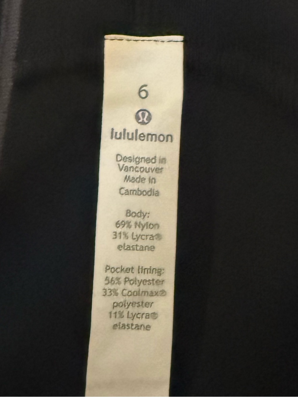 Lululemon Speed Up Black High-Rise Pocket Leggings, size 6 - Picture 5 of 6